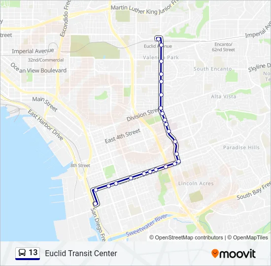 13 Bus Line Map