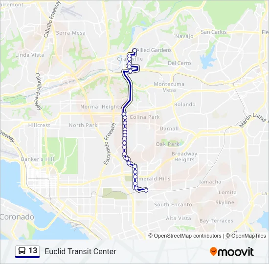 13 Bus Line Map
