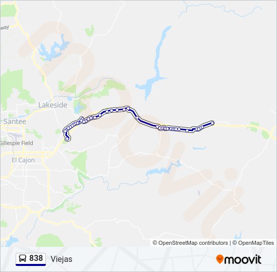 838 Bus Line Map