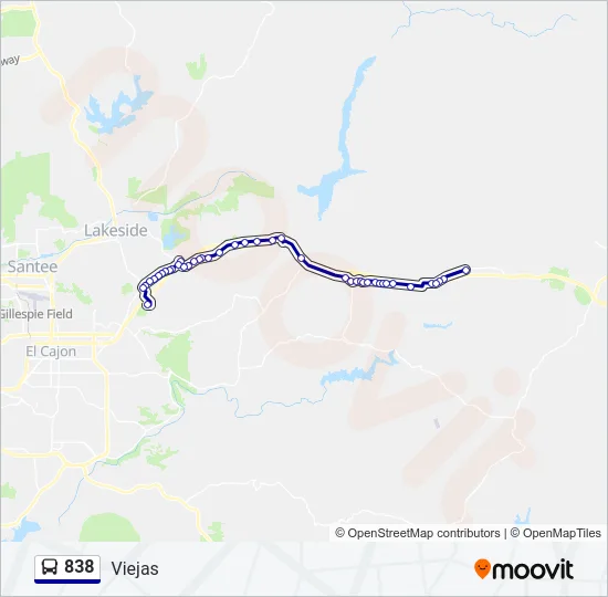 838 Bus Line Map