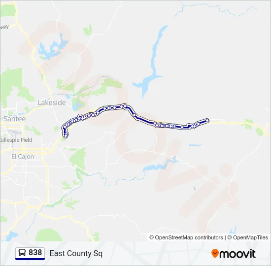 838 Bus Line Map