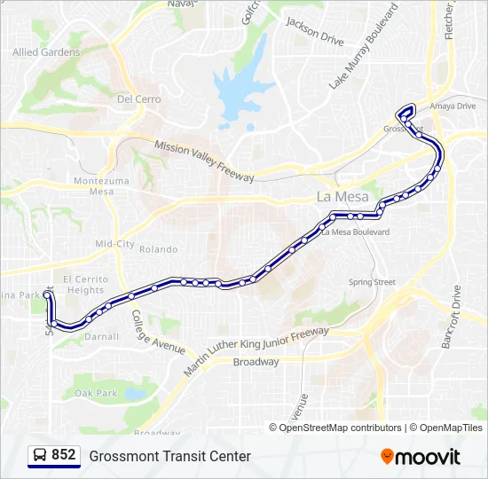 852 Bus Line Map