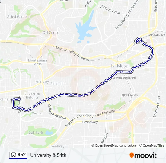852 Bus Line Map