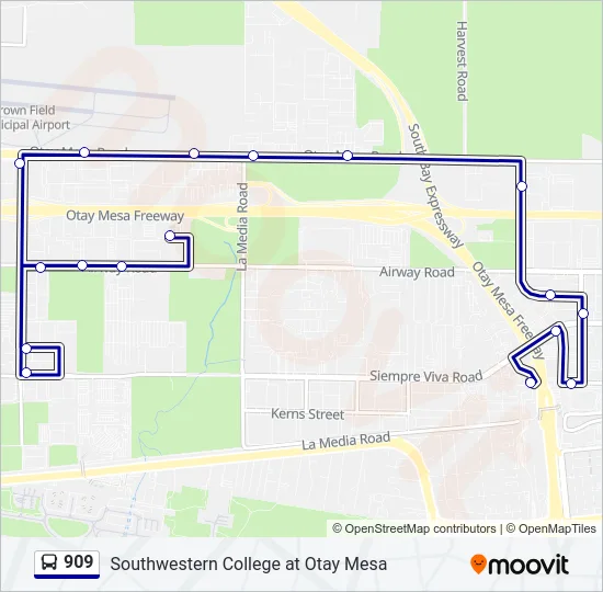 909 Bus Line Map
