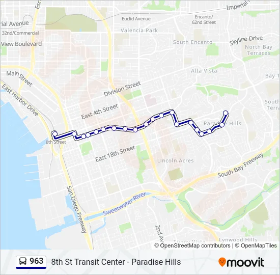 963 Bus Line Map