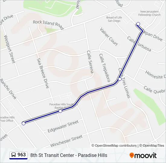 963 Bus Line Map