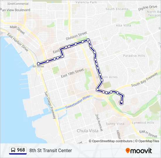 968 Bus Line Map