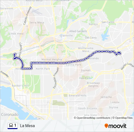1 Bus Line Map