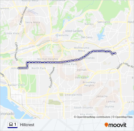 1 Bus Line Map