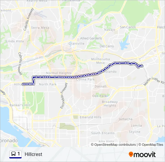 1 Bus Line Map