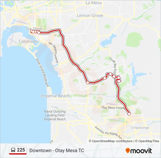 225 Bus Line Map