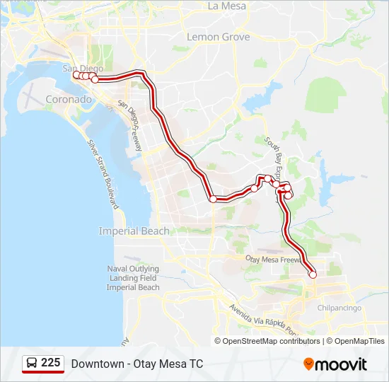 225 Bus Line Map