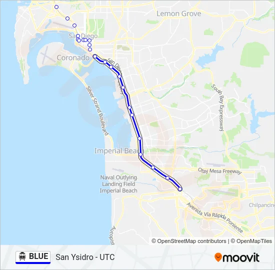 BLUE Cable Car Line Map