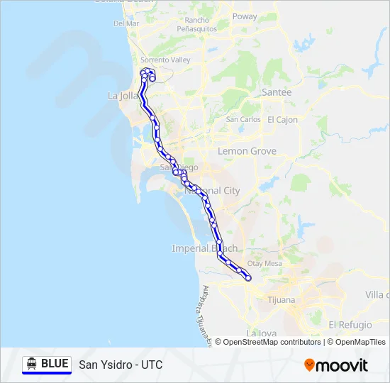 BLUE Cable Car Line Map