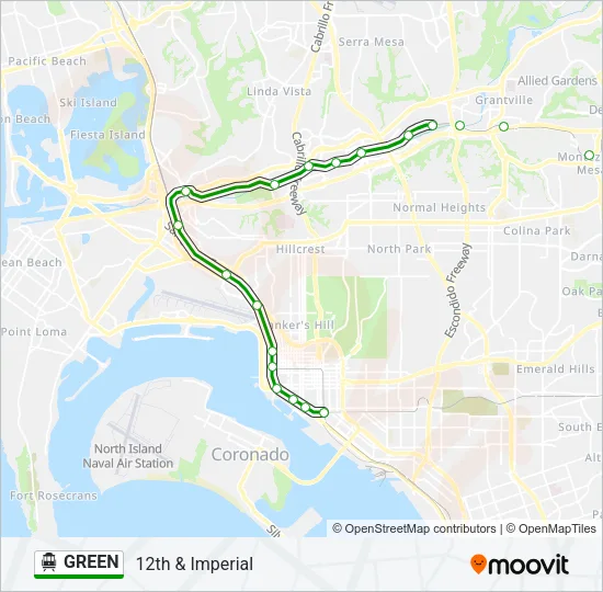 GREEN Cable Car Line Map