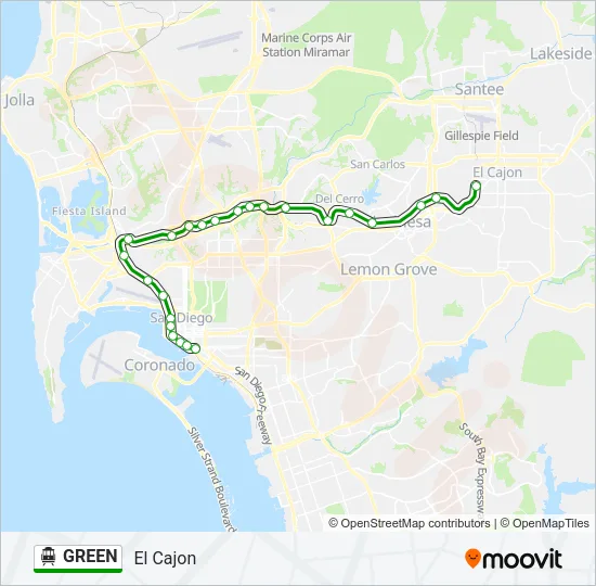 GREEN Cable Car Line Map