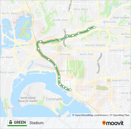 GREEN Cable Car Line Map