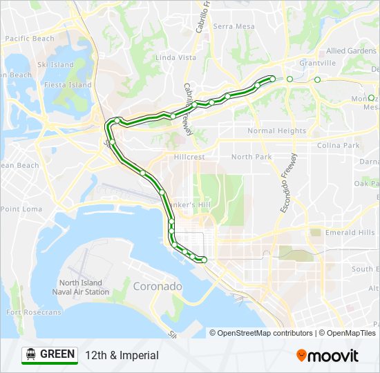 GREEN cable car Line Map