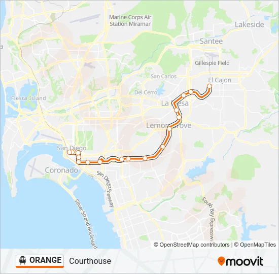 ORANGE Cable Car Line Map