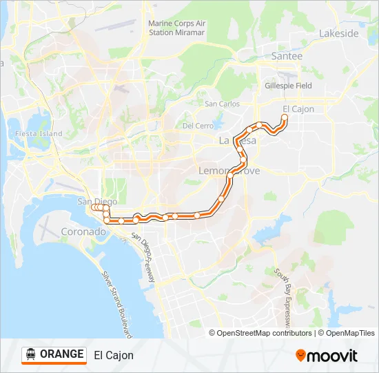 ORANGE Cable Car Line Map