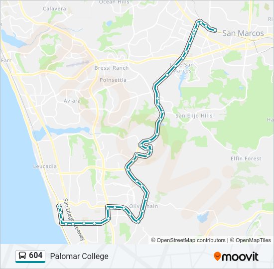 604 bus Line Map