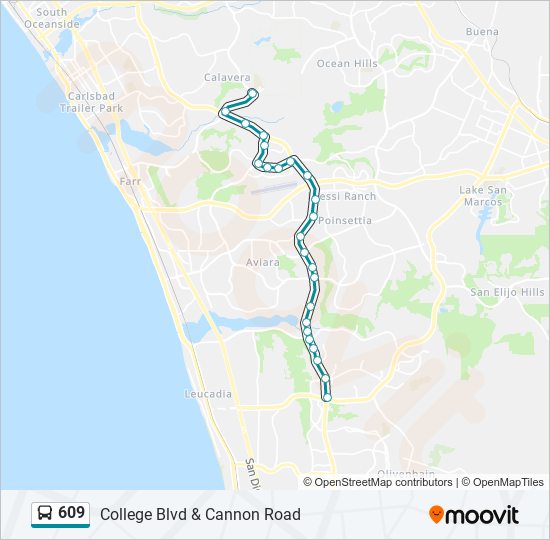 609 Bus Line Map