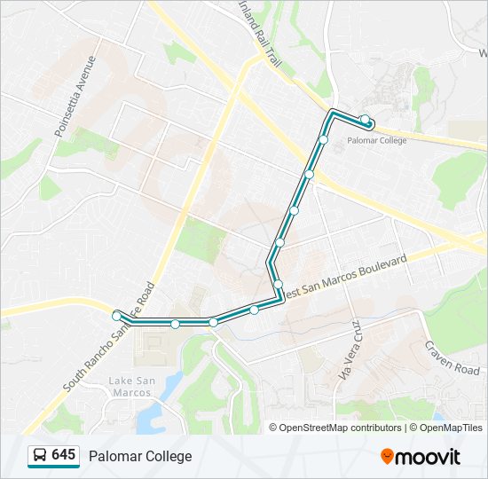 645 bus Line Map