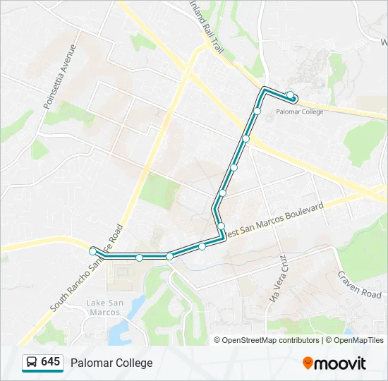 645 Bus Line Map