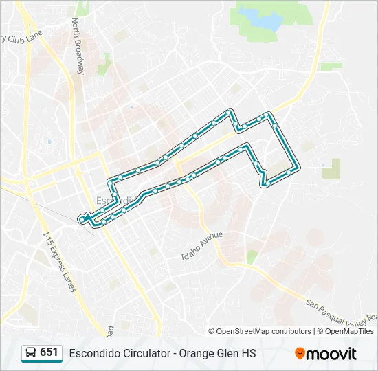 651 Bus Line Map