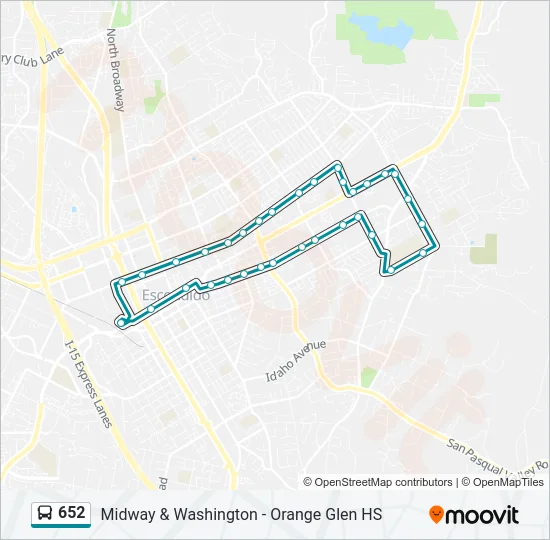 652 Bus Line Map