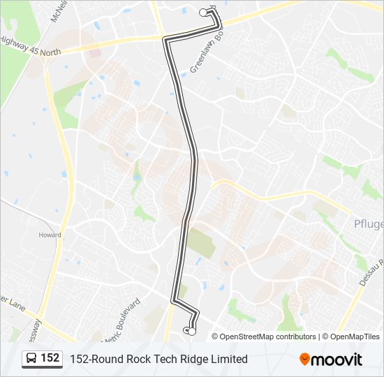 152 bus Line Map