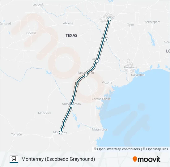 GREYHOUND US1160 Bus Line Map