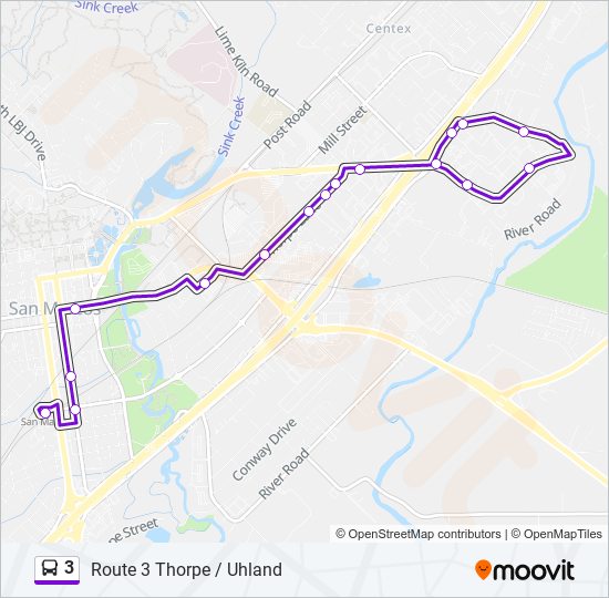 3 bus Line Map