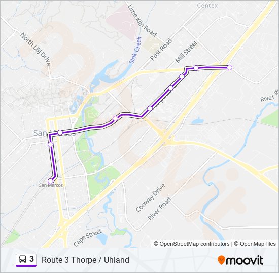 3 Bus Line Map