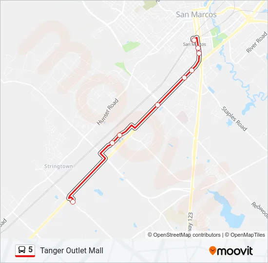 5 Bus Line Map