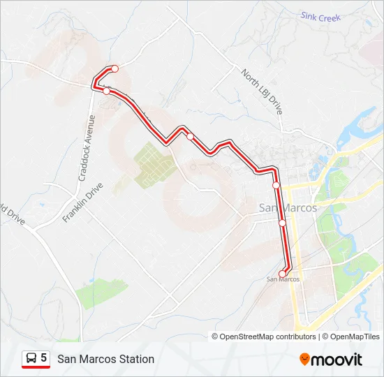 5 Bus Line Map