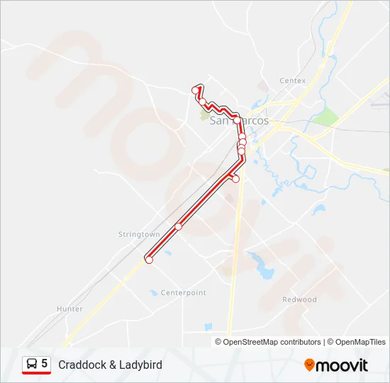 5 Bus Line Map