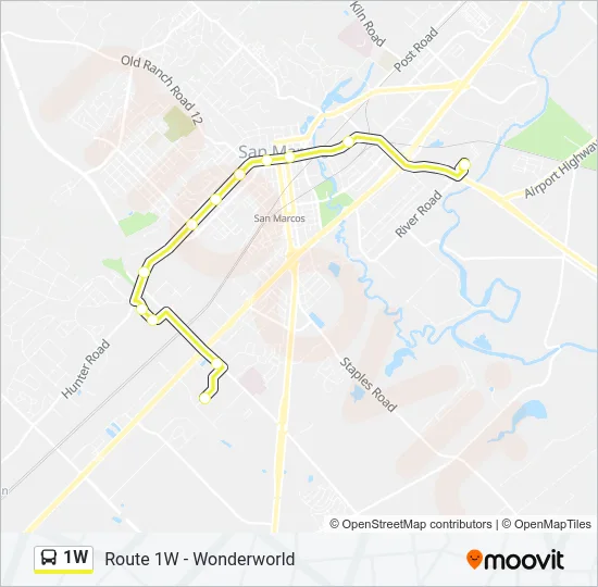 1W Bus Line Map