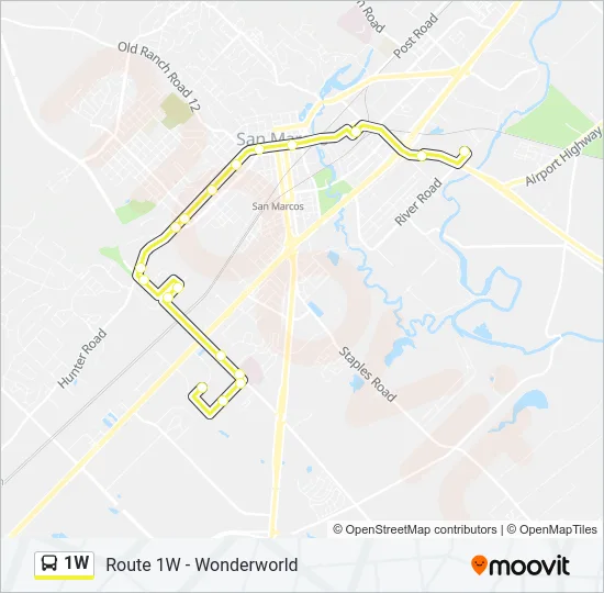 1W Bus Line Map