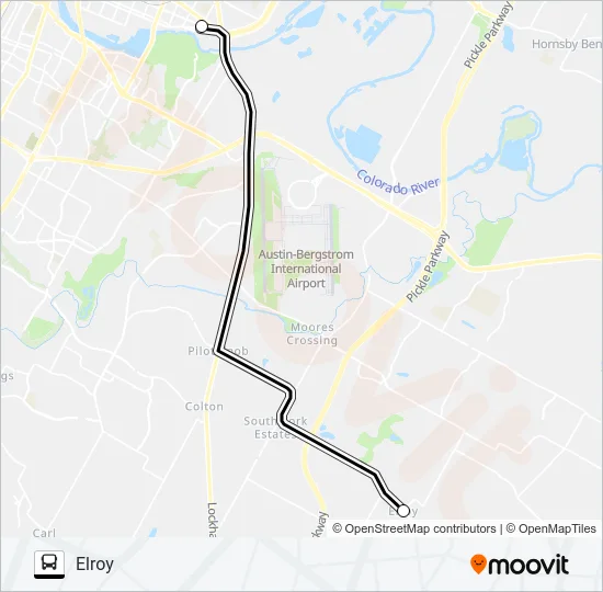 ELROY - AUSTIN Bus Line Map