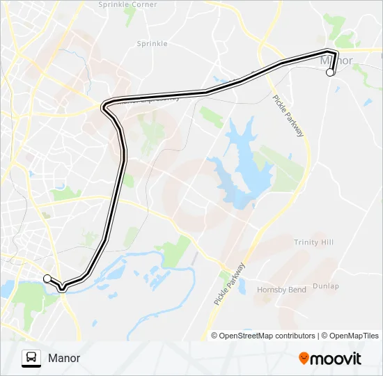 MANOR - AUSTIN Bus Line Map