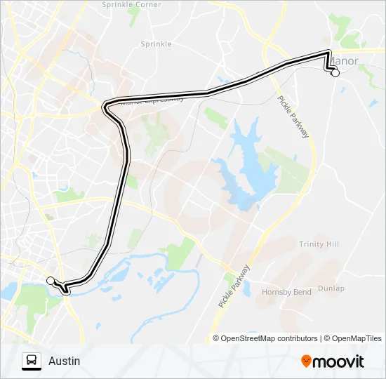 MANOR - AUSTIN Bus Line Map