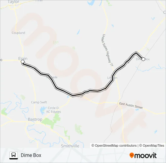 DIME BOX - ELGIN Bus Line Map