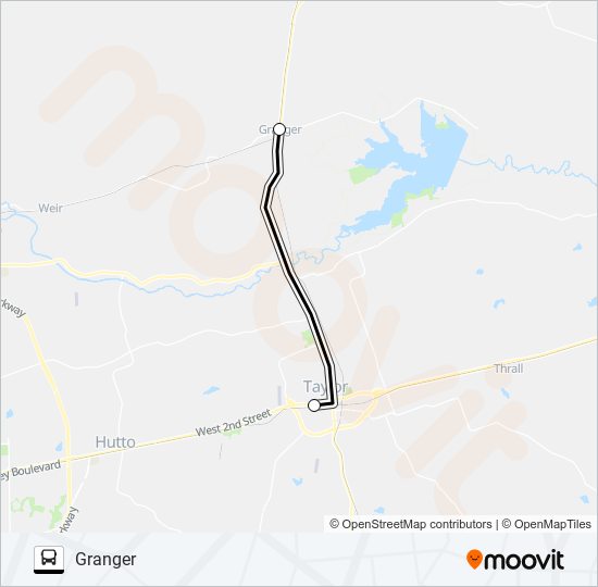 GRANGER - TAYLOR bus Line Map