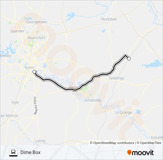 DIME BOX - AUSTIN Bus Line Map