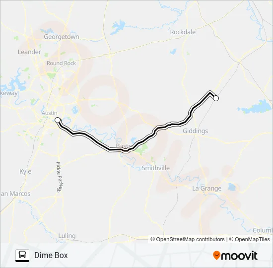 DIME BOX - AUSTIN Bus Line Map
