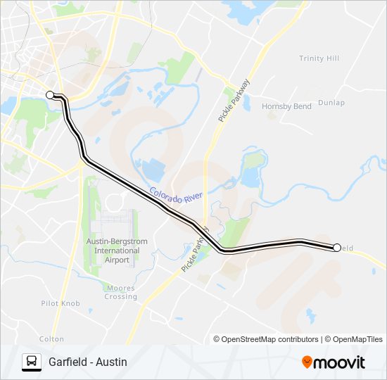 GARFIELD - AUSTIN bus Line Map