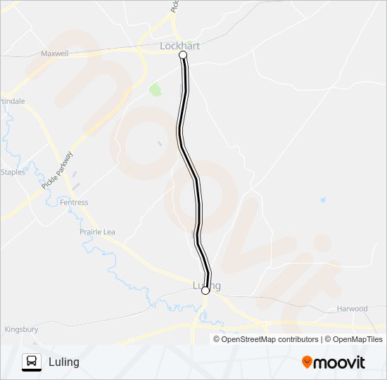 Mapa de LULING - LOCKHART de autobús