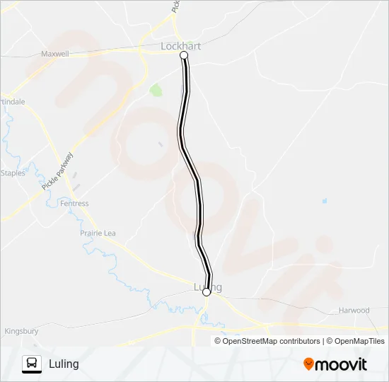 LULING - LOCKHART Bus Line Map