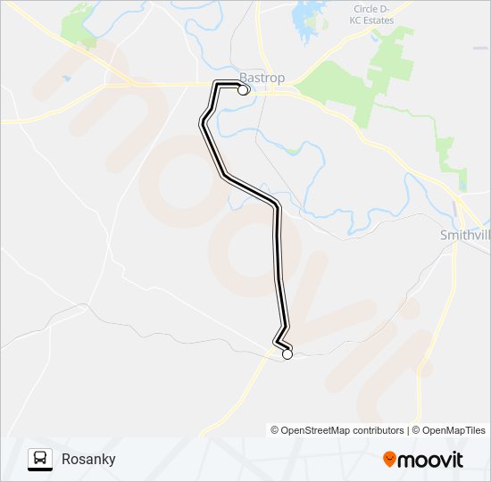 ROSANKY - BASTROP bus Line Map